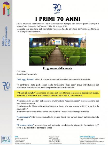 I PRIMI 70 ANNI per L'Istituto Edile