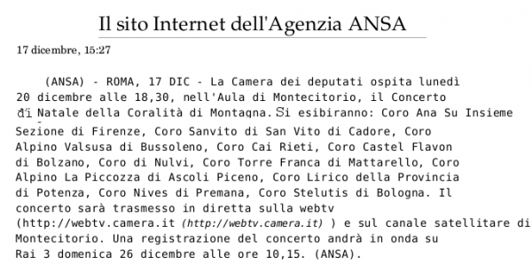 Concerto di Natale nell'Aula di Montecitorio